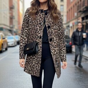 MICHAEL KORS | Leopard Print Cotton Spandex Jacket | Animal Print | XS